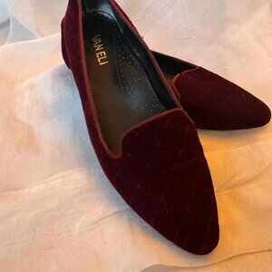 Van Eli Burgundy Velvet Loafers - Size 7